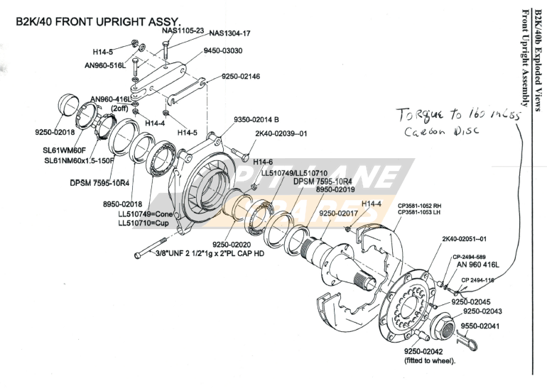 B2K/40 FRONT UPRIGHT ASSEMBLY Diagram